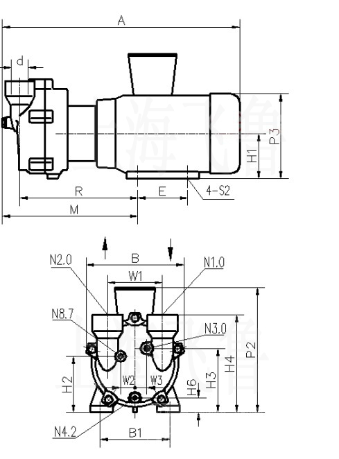 2BV2060、2BV2061、2BV2070、2BV2071外形及安裝尺寸