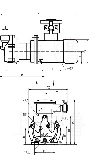 2BV2-Ex水環真空泵外形尺寸